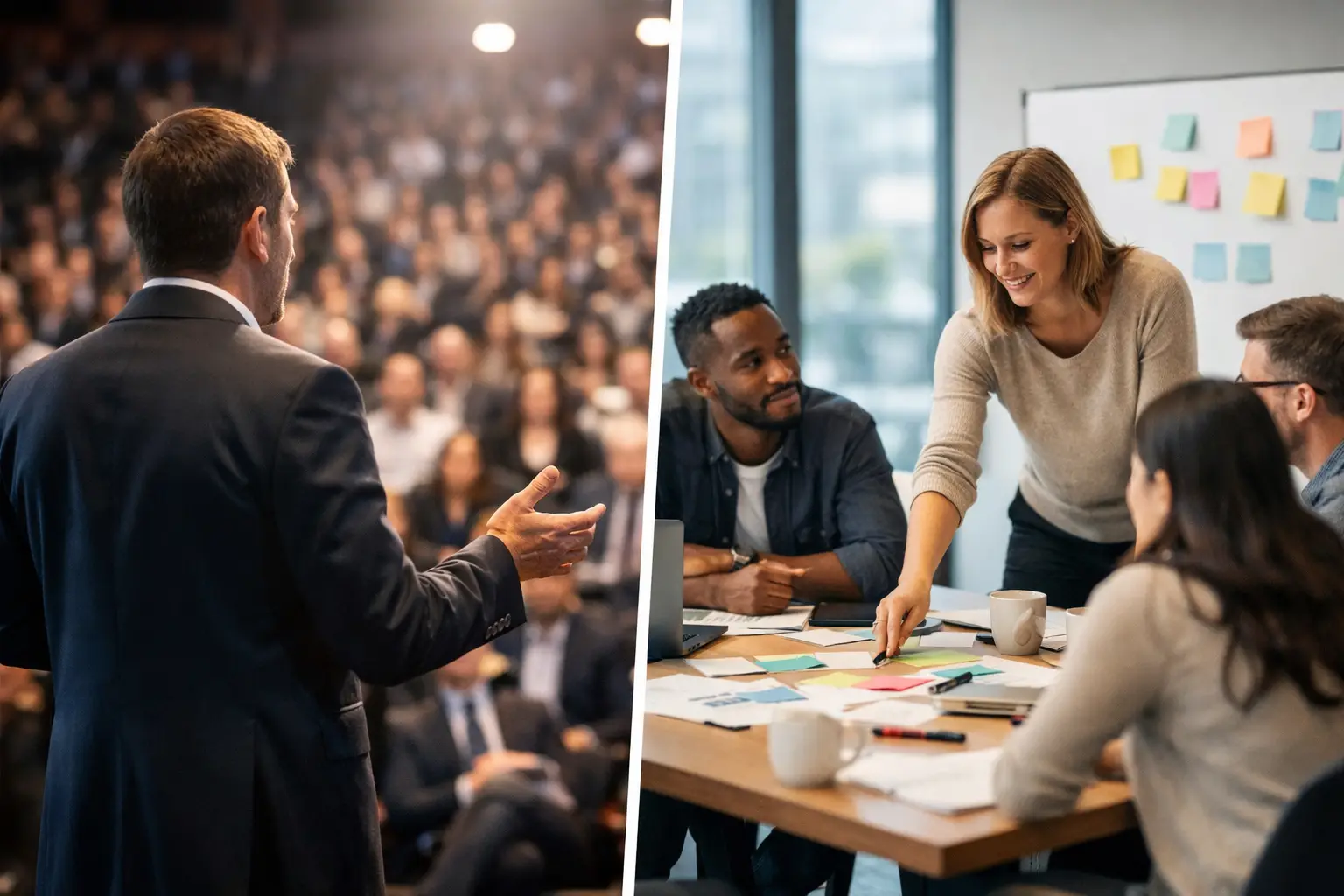 Keynote Talks Versus Workshops for Teams